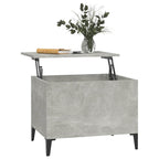 Tavolino Salotto Grigio Cemento 60x44,5x45 cm Legno Multistrato