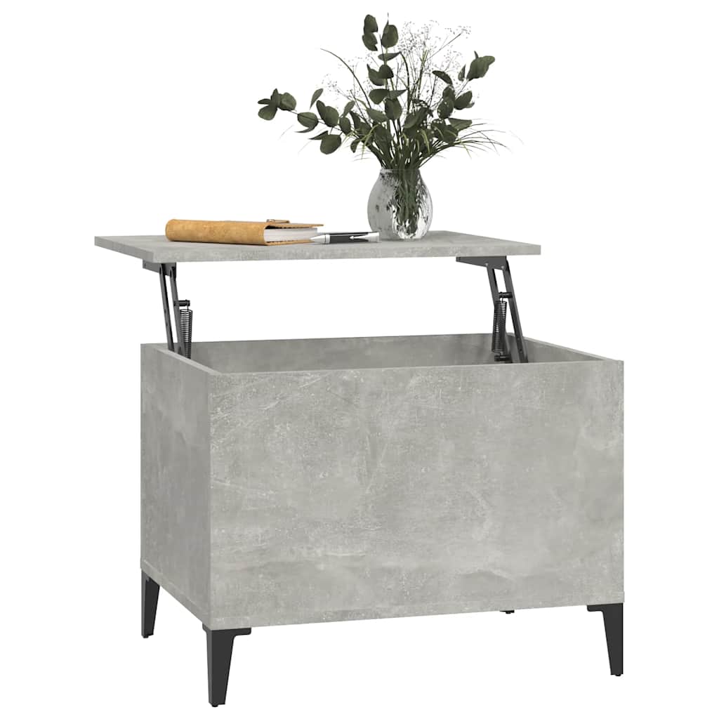 Tavolino Salotto Grigio Cemento 60x44,5x45 cm Legno Multistrato