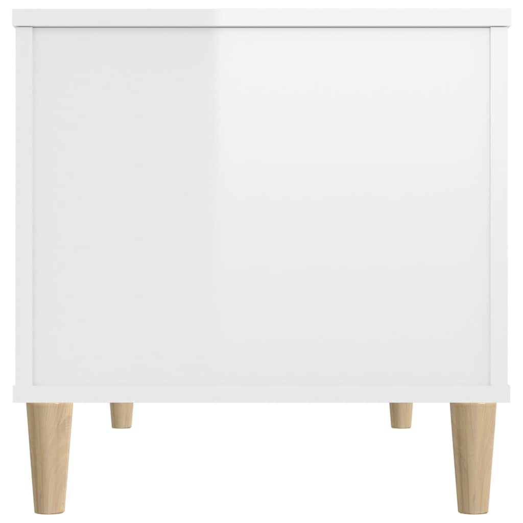 Tavolino Salotto Bianco Lucido 90x44,5x45 cm Legno Multistrato