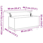 Tavolino Salotto Rovere Sonoma 90x44,5x45 cm Legno Multistrato