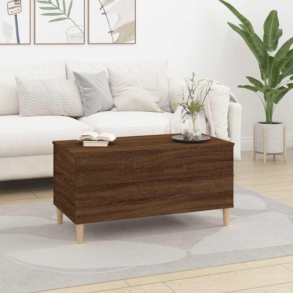 Tavolino Salotto Rovere Marrone 90x44,5x45 cm Legno Multistrato