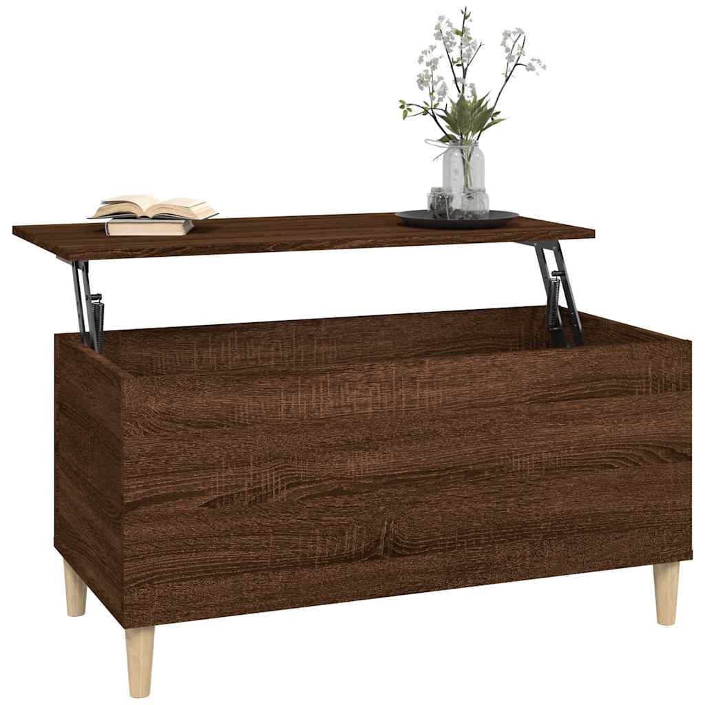 Tavolino Salotto Rovere Marrone 90x44,5x45 cm Legno Multistrato