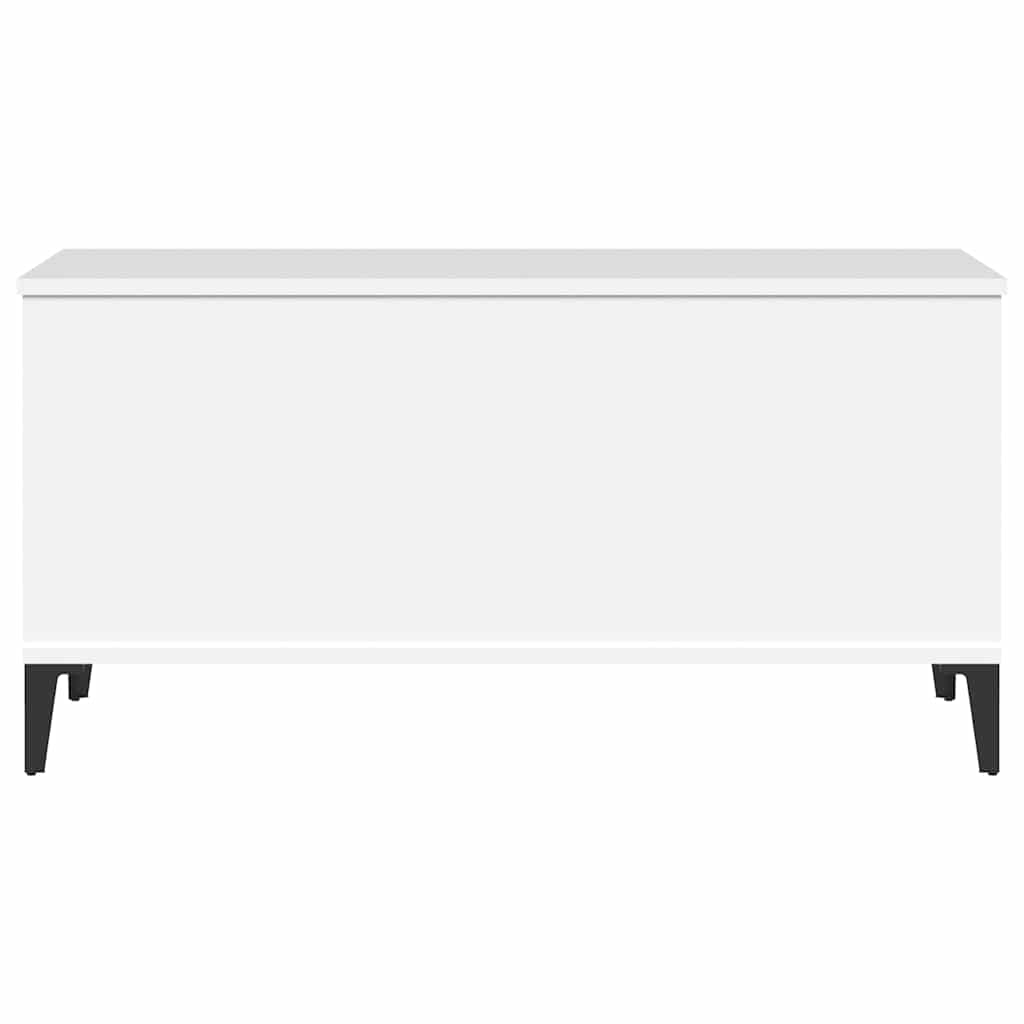Tavolino da Salotto Bianco 90x44,5x45 cm in Legno Multistrato