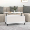 Tavolino Salotto Bianco Lucido 90x44,5x45 cm Legno Multistrato