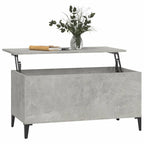 Tavolino Salotto Grigio Cemento 90x44,5x45 cm Legno Multistrato