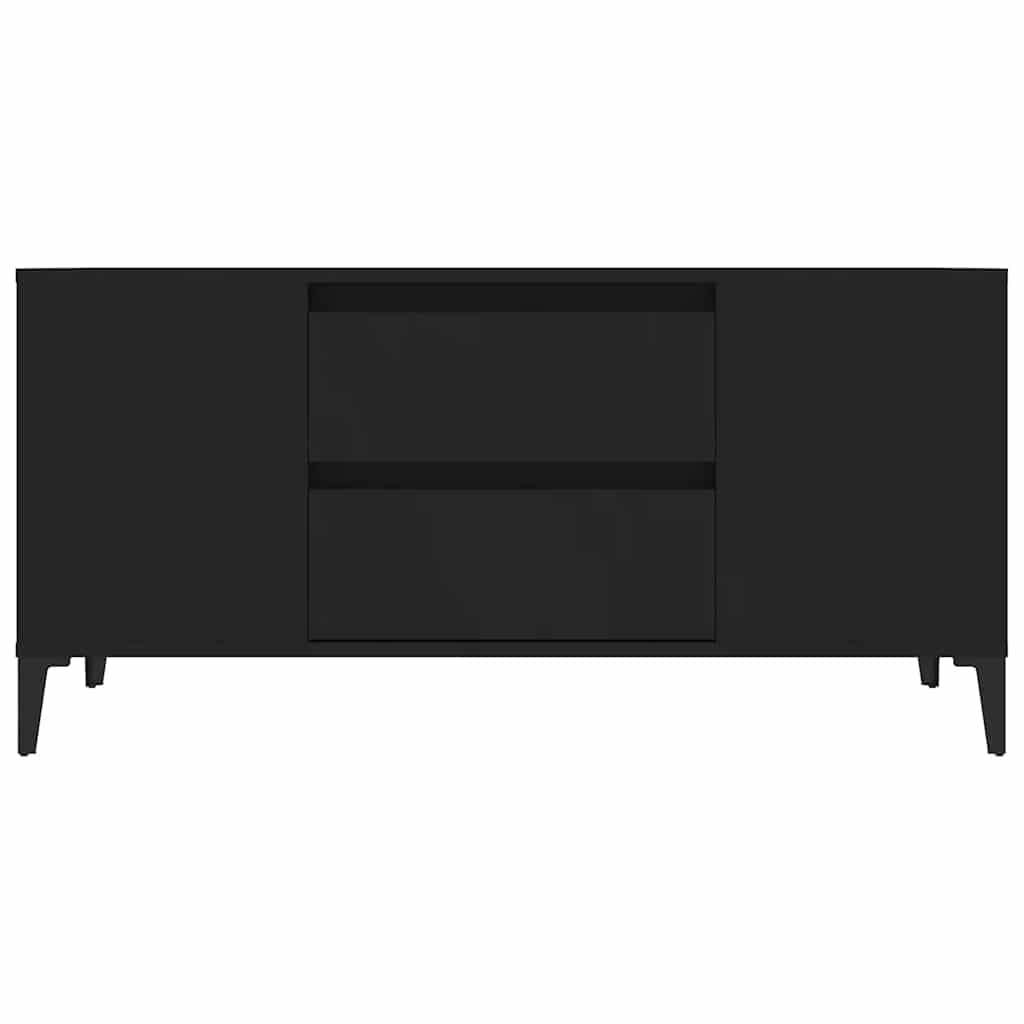 Mobile Porta TV Nero 102x44,5x50 cm in Legno Multistrato