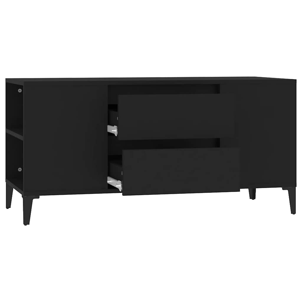 Mobile Porta TV Nero 102x44,5x50 cm in Legno Multistrato