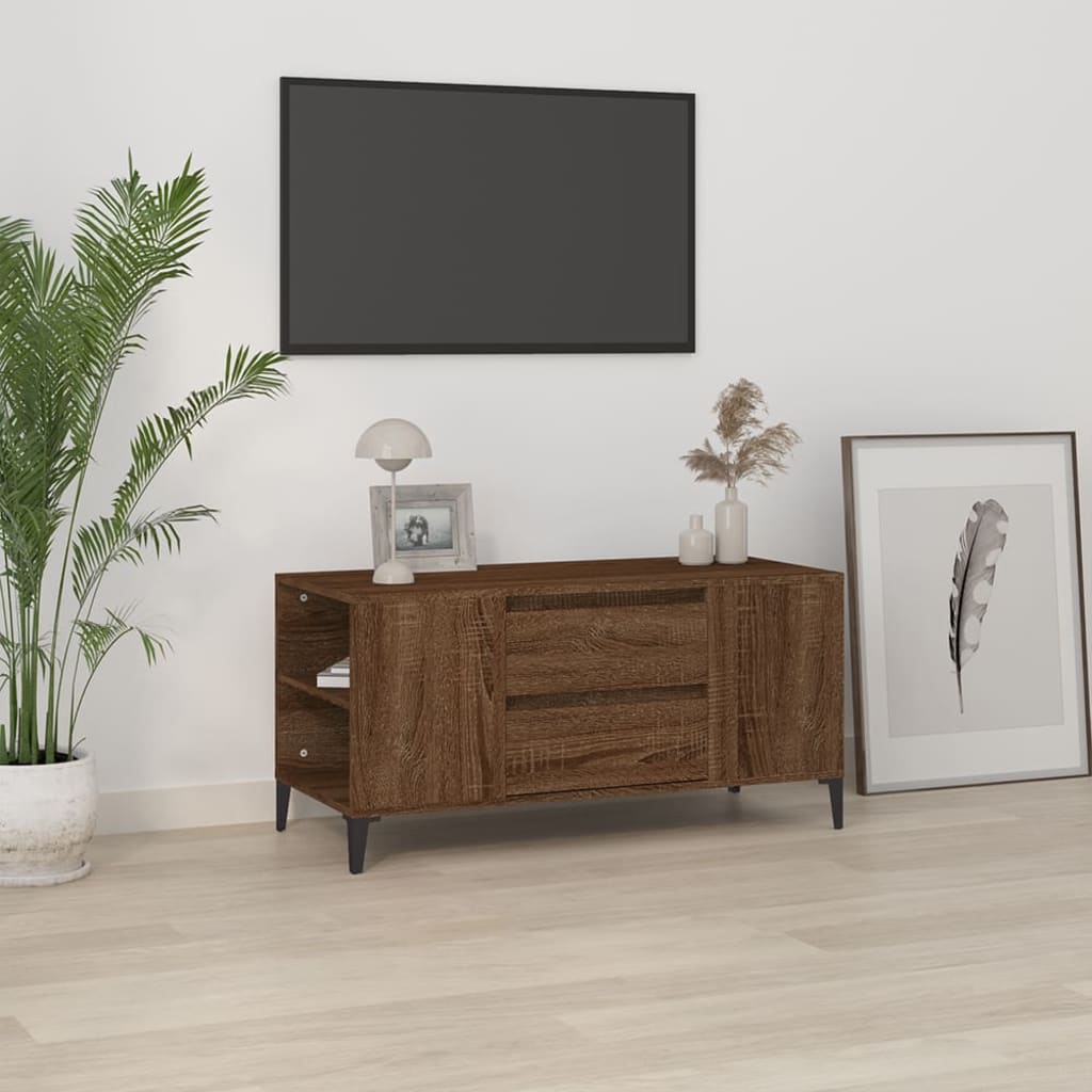 Mobile Porta TV Rovere Marrone 102x44,5x50 cm Legno Multistrato