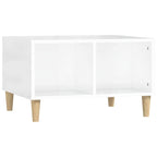 Tavolino Salotto Bianco Lucido 60x50x36,5 cm Legno Multistrato