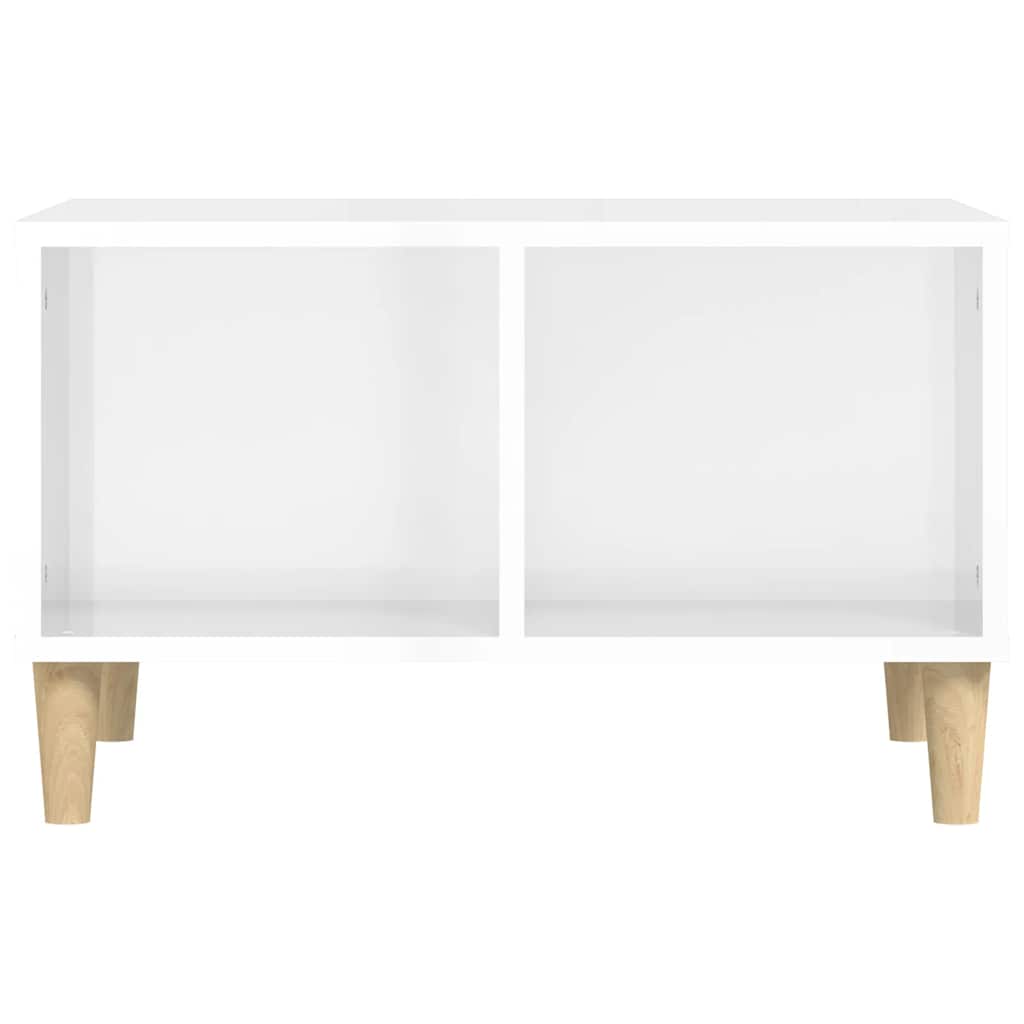 Tavolino Salotto Bianco Lucido 60x50x36,5 cm Legno Multistrato