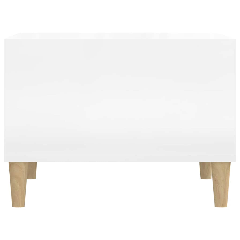 Tavolino Salotto Bianco Lucido 60x50x36,5 cm Legno Multistrato