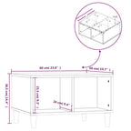 Tavolino Salotto Bianco Lucido 60x50x36,5 cm Legno Multistrato