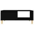 Tavolino da Salotto Nero 90x50x36,5 cm in Legno Multistrato