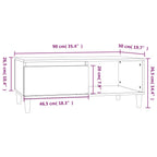 Tavolino da Salotto Nero 90x50x36,5 cm in Legno Multistrato