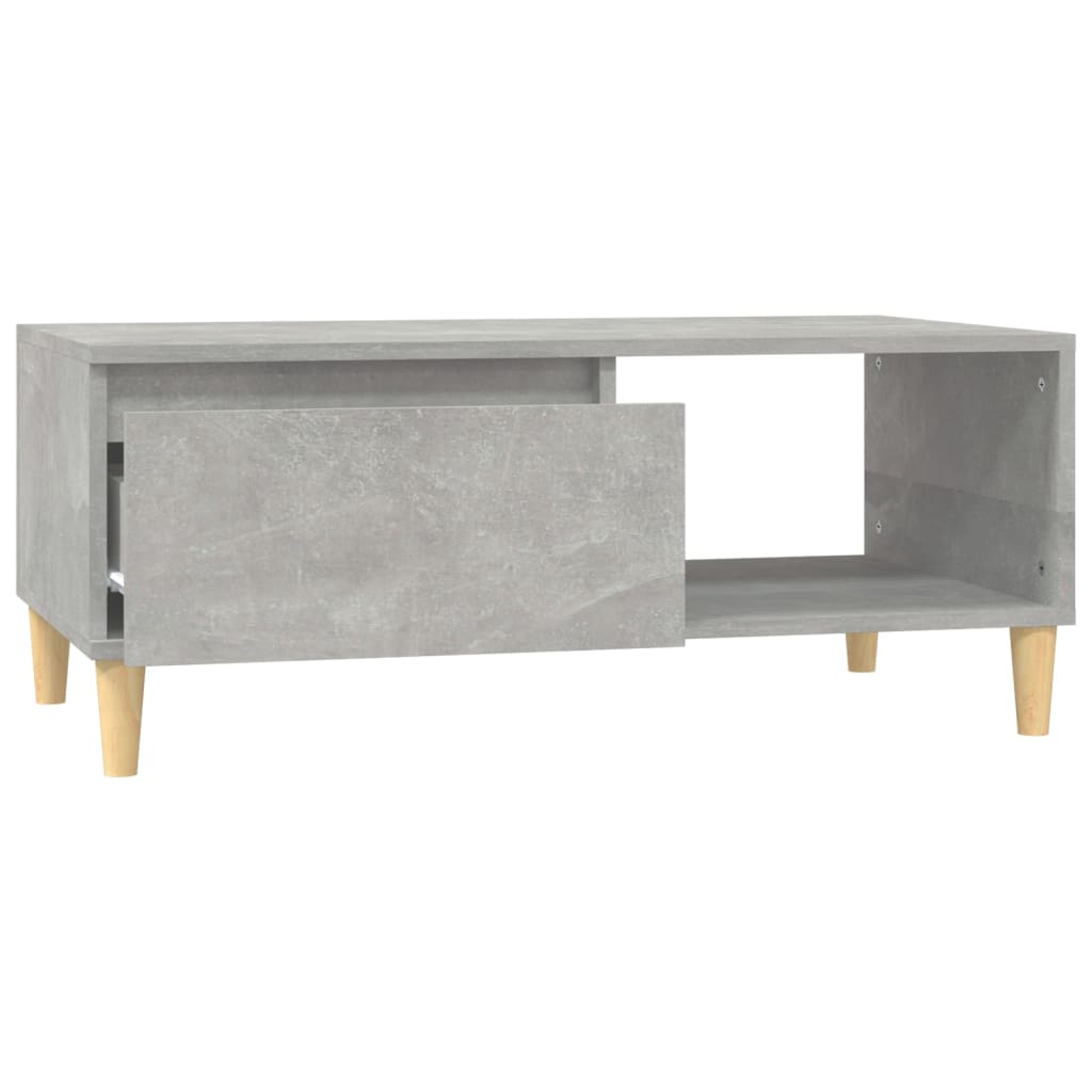 Tavolino Salotto Grigio Cemento 90x50x36,5 cm Legno Multistrato