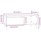 Tavolino Salotto Grigio Cemento 90x50x36,5 cm Legno Multistrato