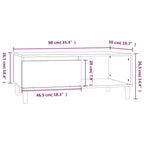Tavolino Salotto Grigio Sonoma 90x50x36,5 cm Legno Multistrato