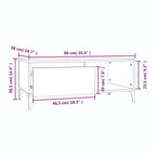 Tavolino Salotto Grigio Sonoma 90x50x36,5 cm Legno Multistrato