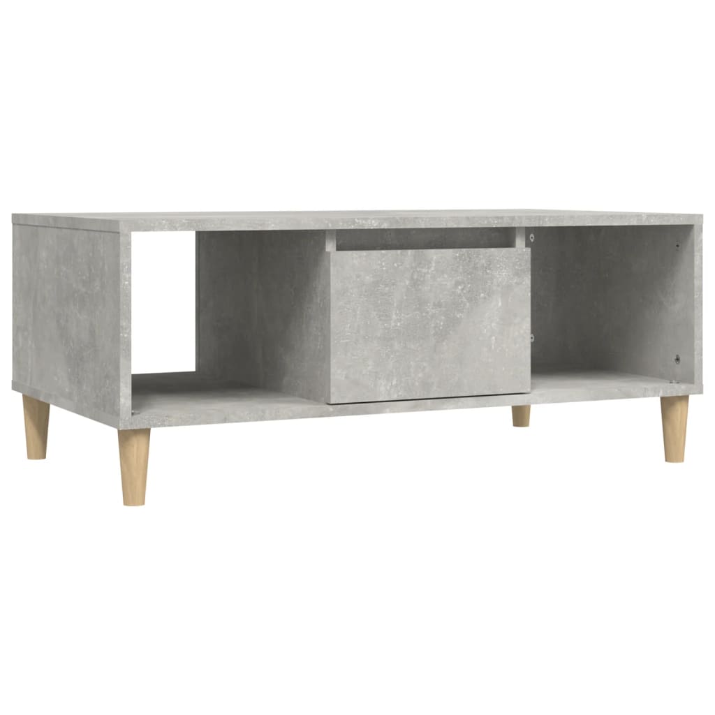 Tavolino Salotto Grigio Cemento 90x50x36,5 cm Legno Multistrato