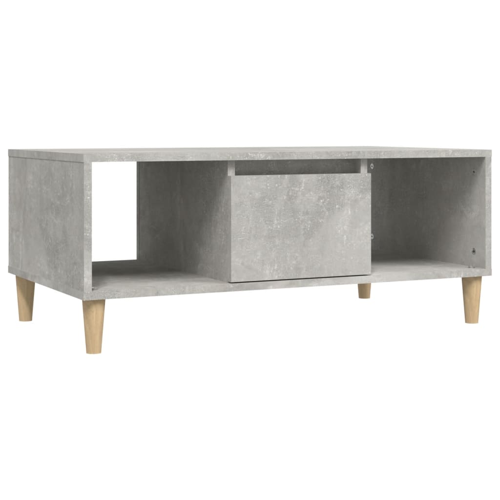 Tavolino Salotto Grigio Cemento 90x50x36,5 cm Legno Multistrato