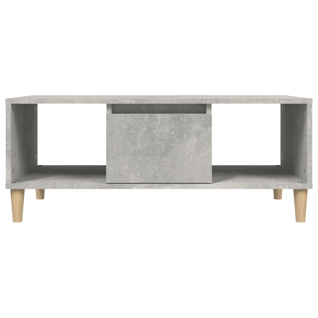 Tavolino Salotto Grigio Cemento 90x50x36,5 cm Legno Multistrato