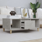 Tavolino Salotto Grigio Cemento 90x50x36,5 cm Legno Multistrato
