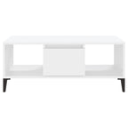Tavolino da Salotto Bianco 90x50x36,5 cm in Legno Multistrato