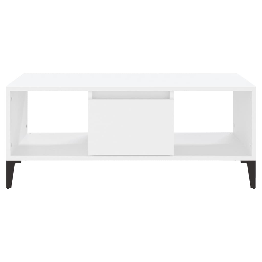 Tavolino da Salotto Bianco 90x50x36,5 cm in Legno Multistrato
