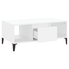 Tavolino da Salotto Bianco 90x50x36,5 cm in Legno Multistrato