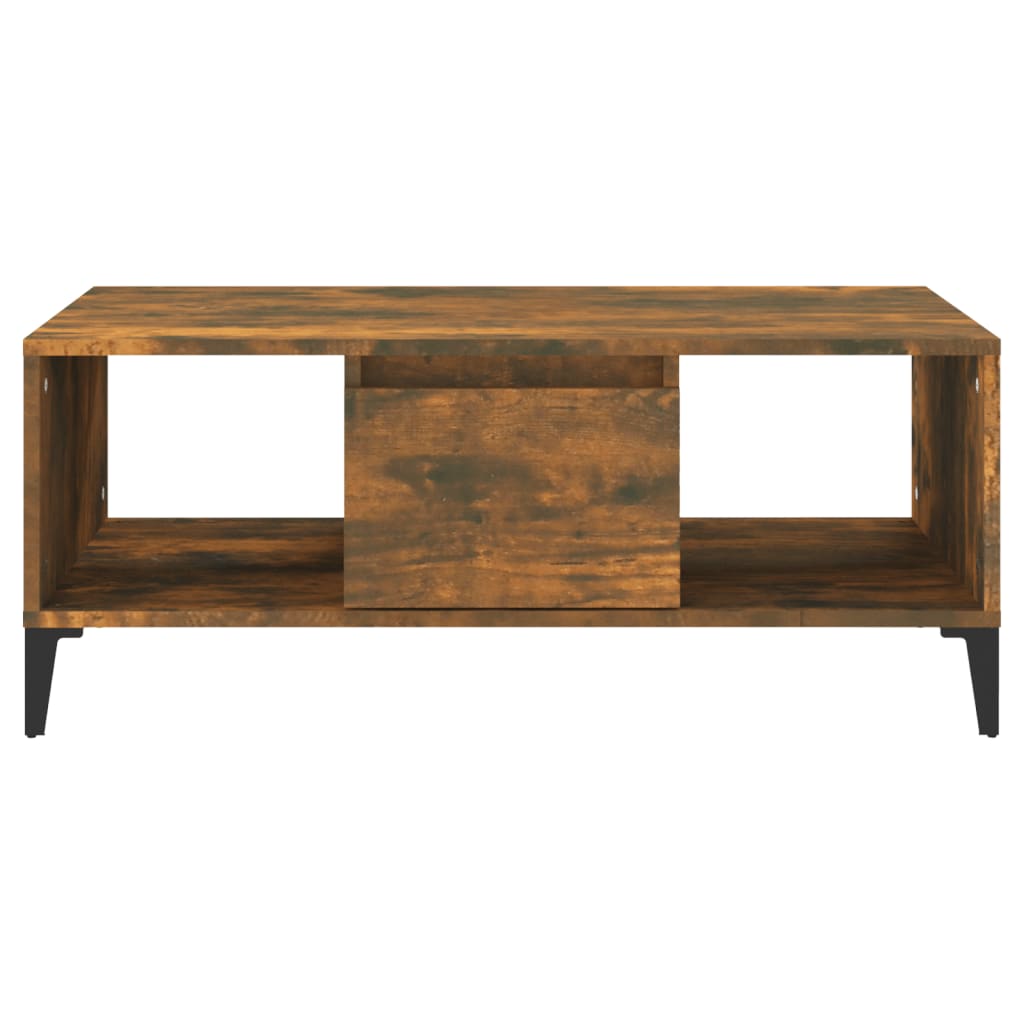 Tavolino da Salotto Rovere Fumo 90x50x36,5 cm Legno Multistrato