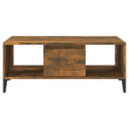 Tavolino da Salotto Rovere Fumo 90x50x36,5 cm Legno Multistrato