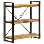 Libreria 3 Livelli 77x30x80 cm Legno Massello di Mango e Ferro