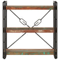 Libreria 3 Livelli 77x30x80 cm Legno Massello Recupero e Ferro