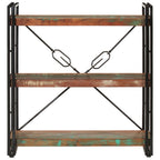 Libreria 3 Livelli 77x30x80 cm Legno Massello Recupero e Ferro
