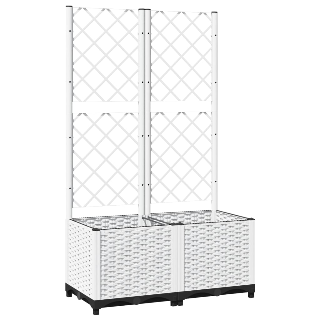 Fioriera da Giardino con Graticcio Bianco 80x40x136 cm PP