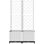 Fioriera da Giardino con Graticcio Bianco 80x40x136 cm PP