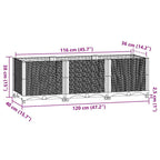 Fioriera Rialzata 120x40x38 cm in Polipropilene