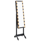 Specchio Autoportante con LED Nero 34x37x146 cm