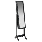 Specchio Autoportante con LED Nero 34x37x146 cm