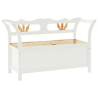 Panca Bianca 107x45x75,5 cm Legno Massello di Abete