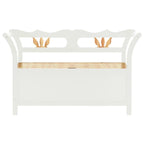Panca Bianca 107x45x75,5 cm Legno Massello di Abete