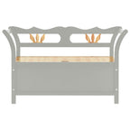 Panca Grigia 107x45x75,5 cm Legno Massello di Abete