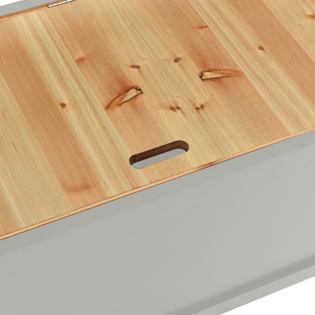 Panca Grigia 107x45x75,5 cm Legno Massello di Abete