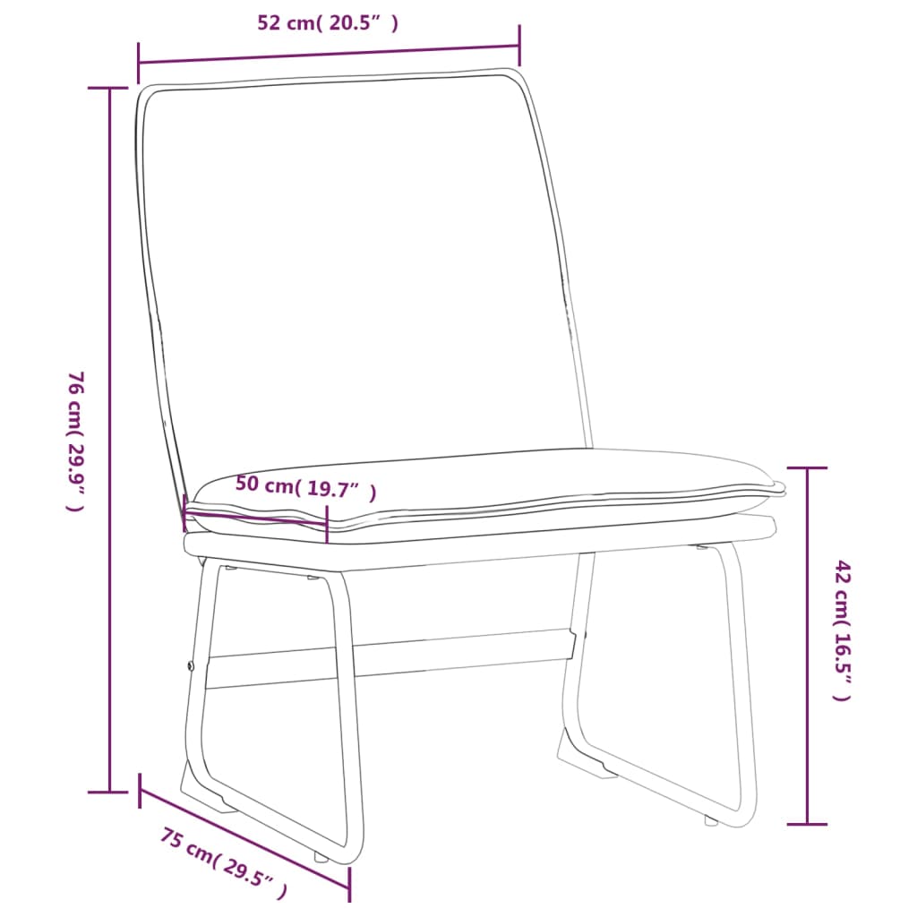 Sedia Lounge Grigio Scuro 52x75x76 cm in Tessuto