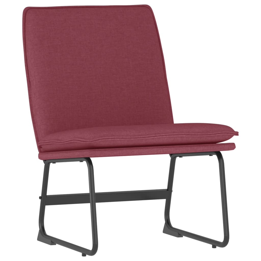 Sedia Lounge Rosso Vino 52x75x76 cm in Tessuto