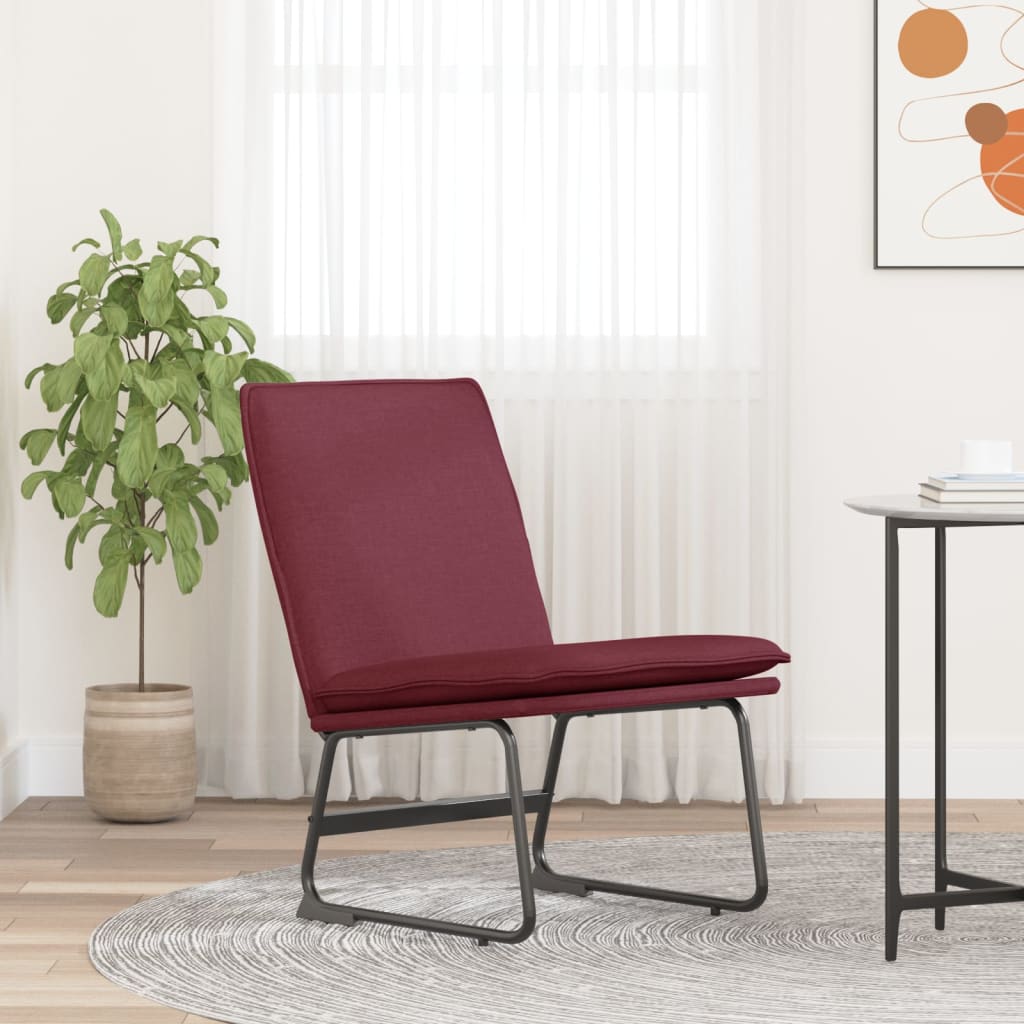 Sedia Lounge Rosso Vino 52x75x76 cm in Tessuto