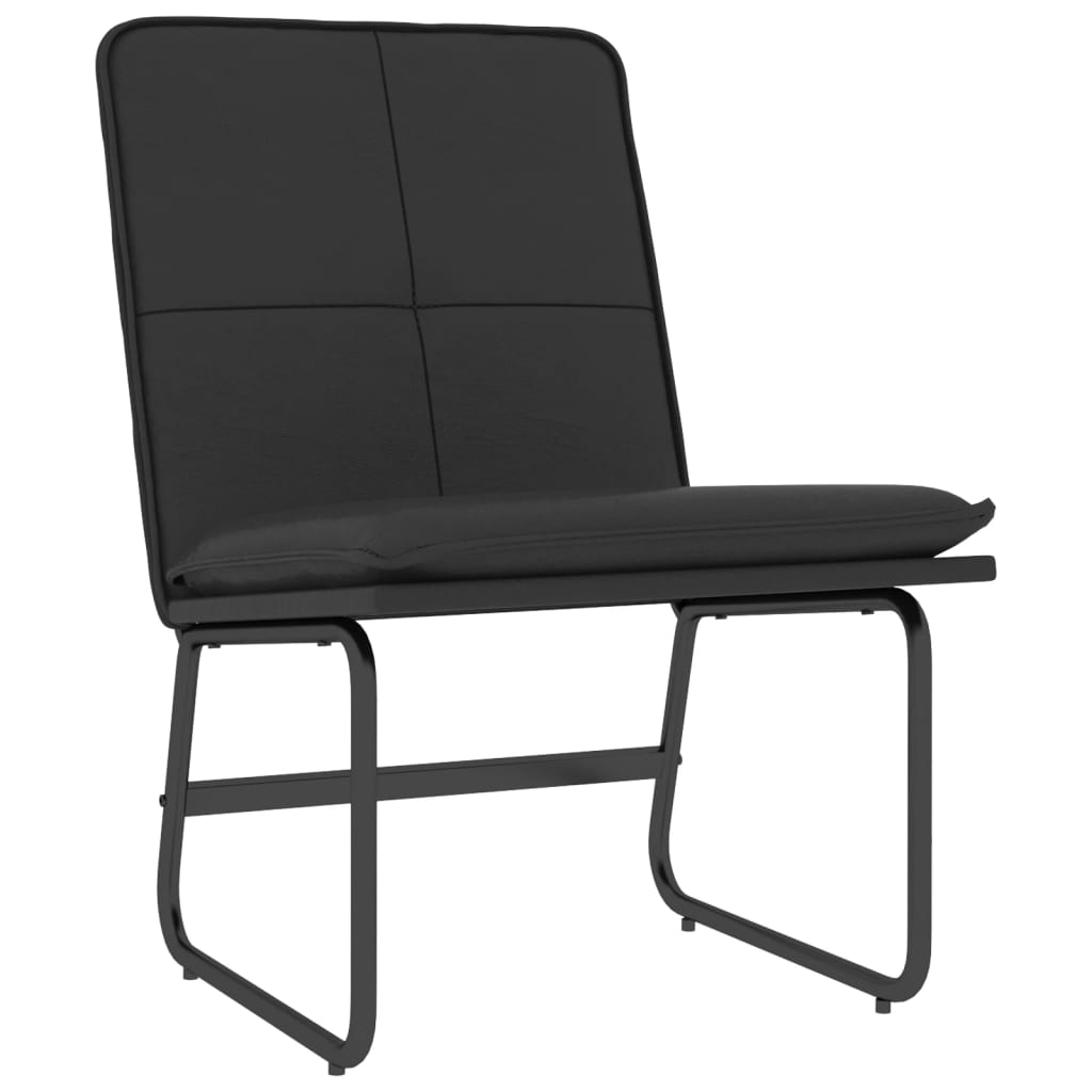 Sedia Lounge Nera 54x75x76 cm in Similpelle