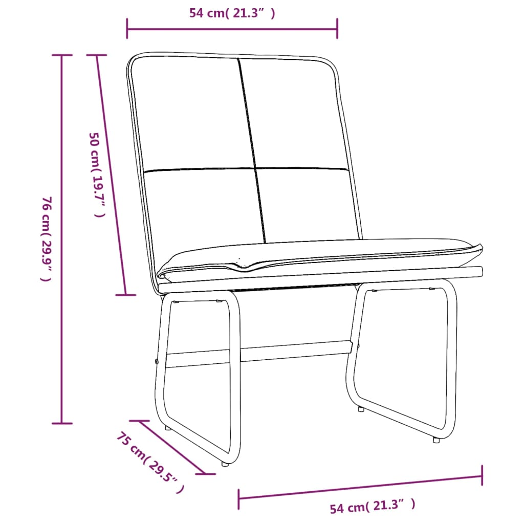 Sedia Lounge Nera 54x75x76 cm in Similpelle
