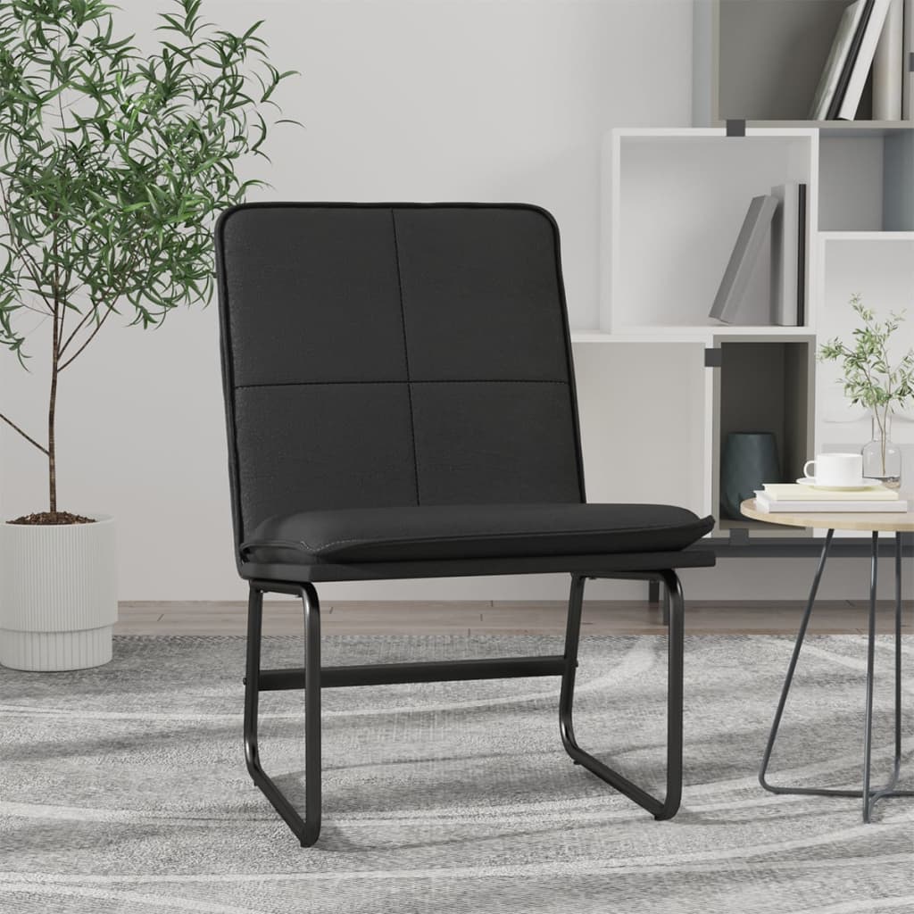 Sedia Lounge Nera 54x75x76 cm in Similpelle