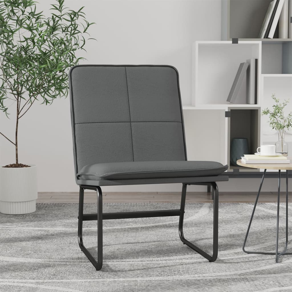 Sedia Lounge Grigia 54x75x76 cm in Similpelle